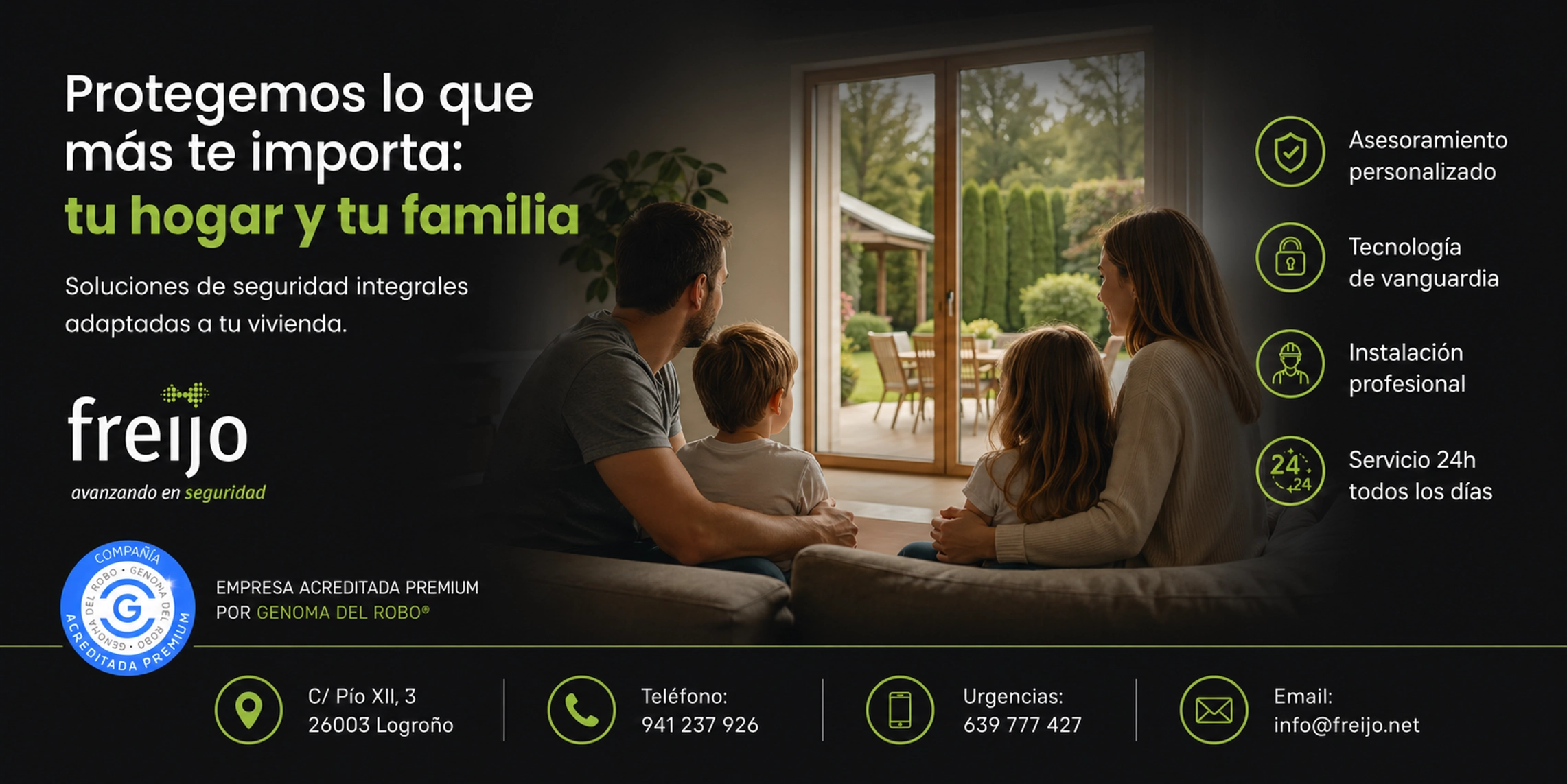 Datos de contacto Freijo Seguridad. Logroño.